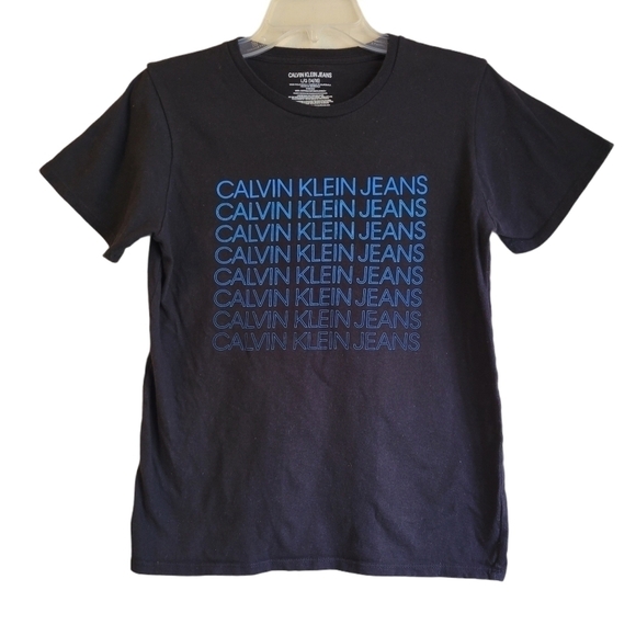 Calvin Klein Jeans Repeating Spellout T-Shirt - Picture 1 of 7